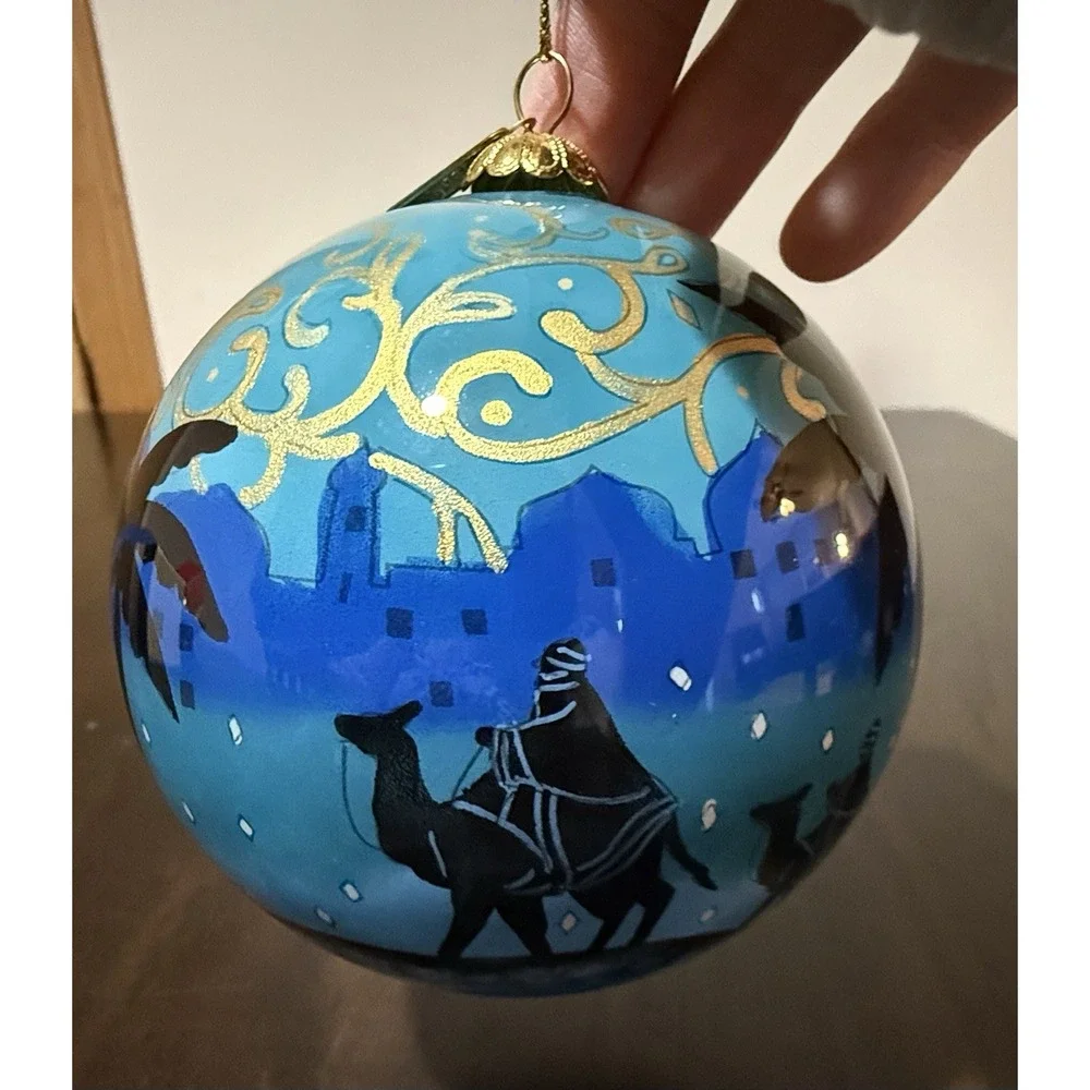 Pier 1 Imports Li Bien Nativity Wise Men Reverse Painted Glass Ornament 2017